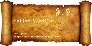 Haller Virág névjegykártya